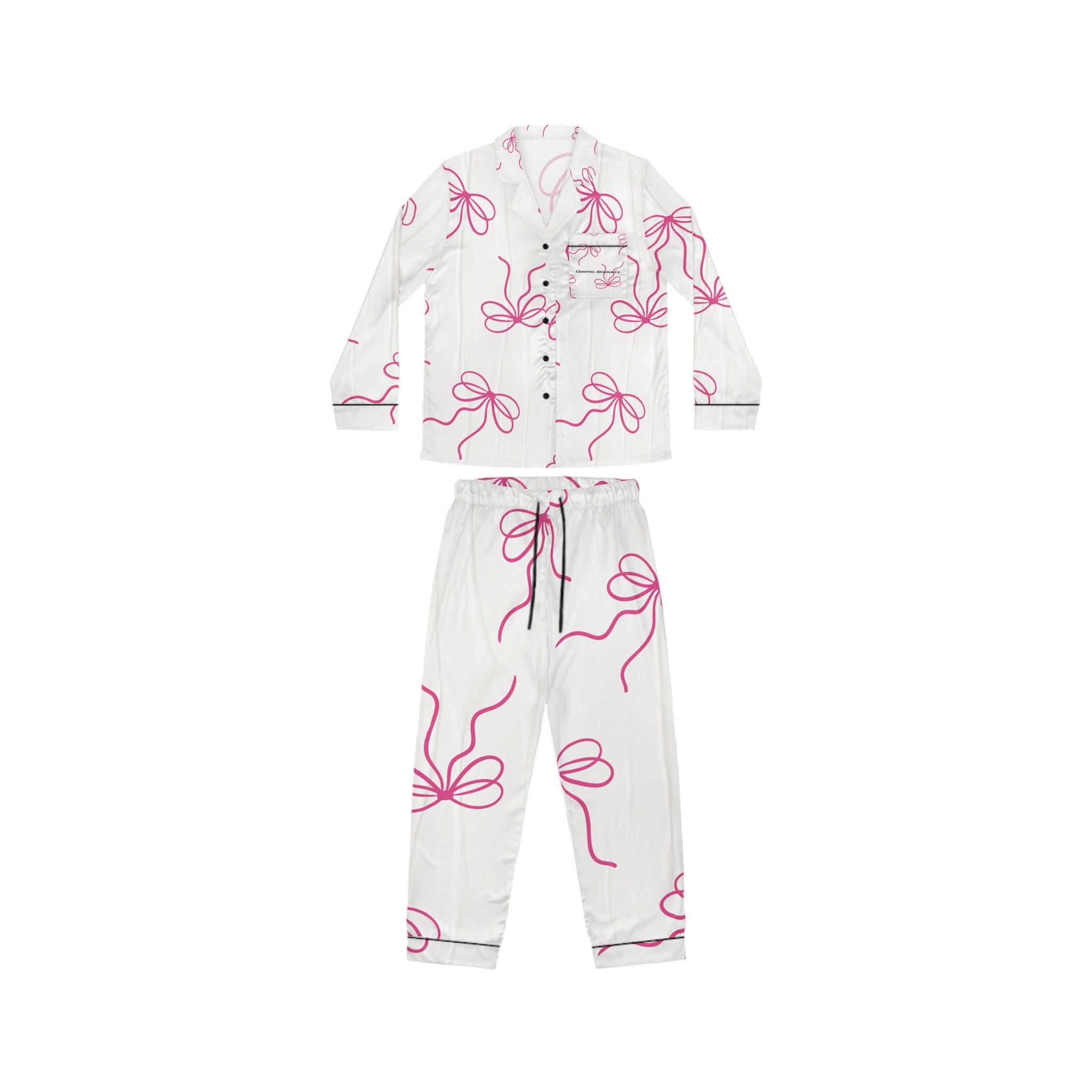 Bow Chic Collection Satin Pajamas for Women