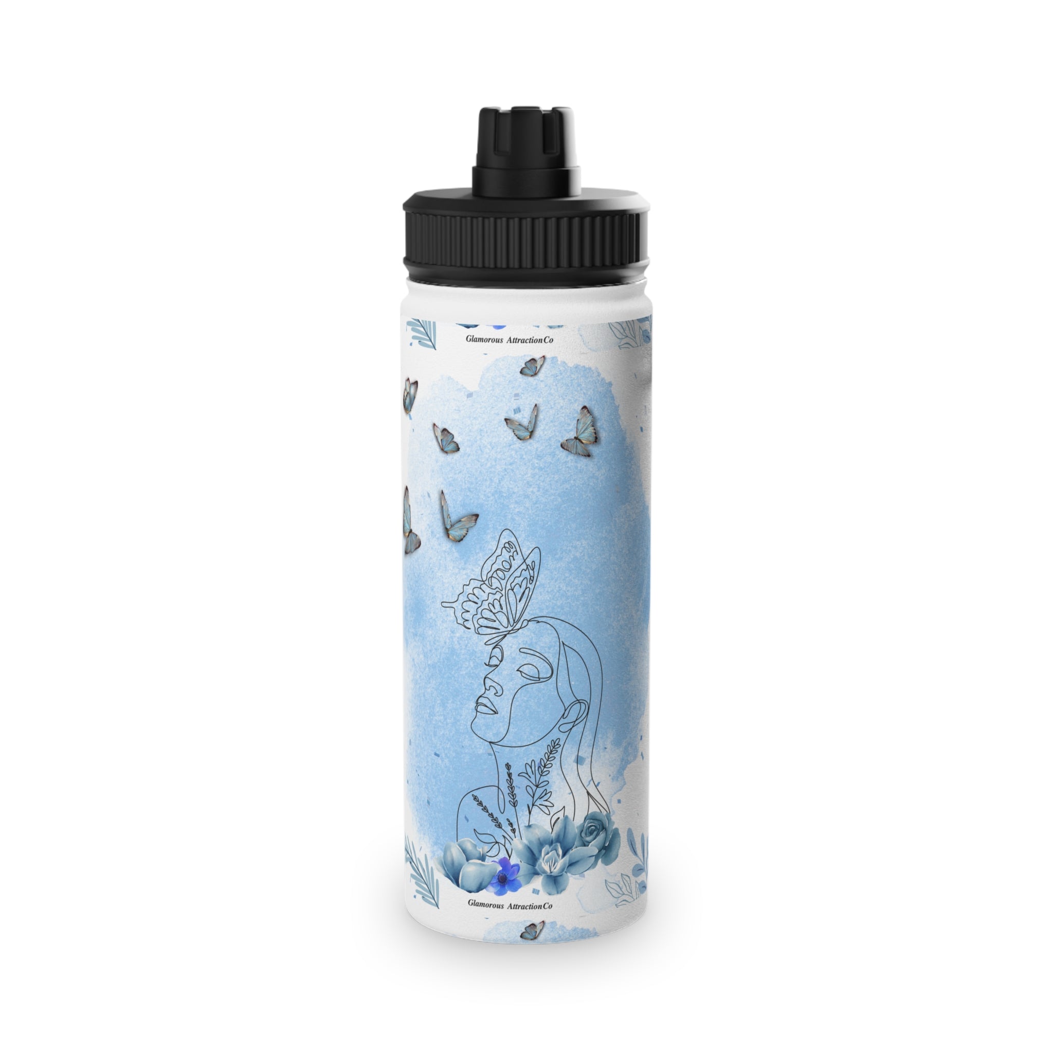 Butterfly Floral Stainless Steel Water Bottle