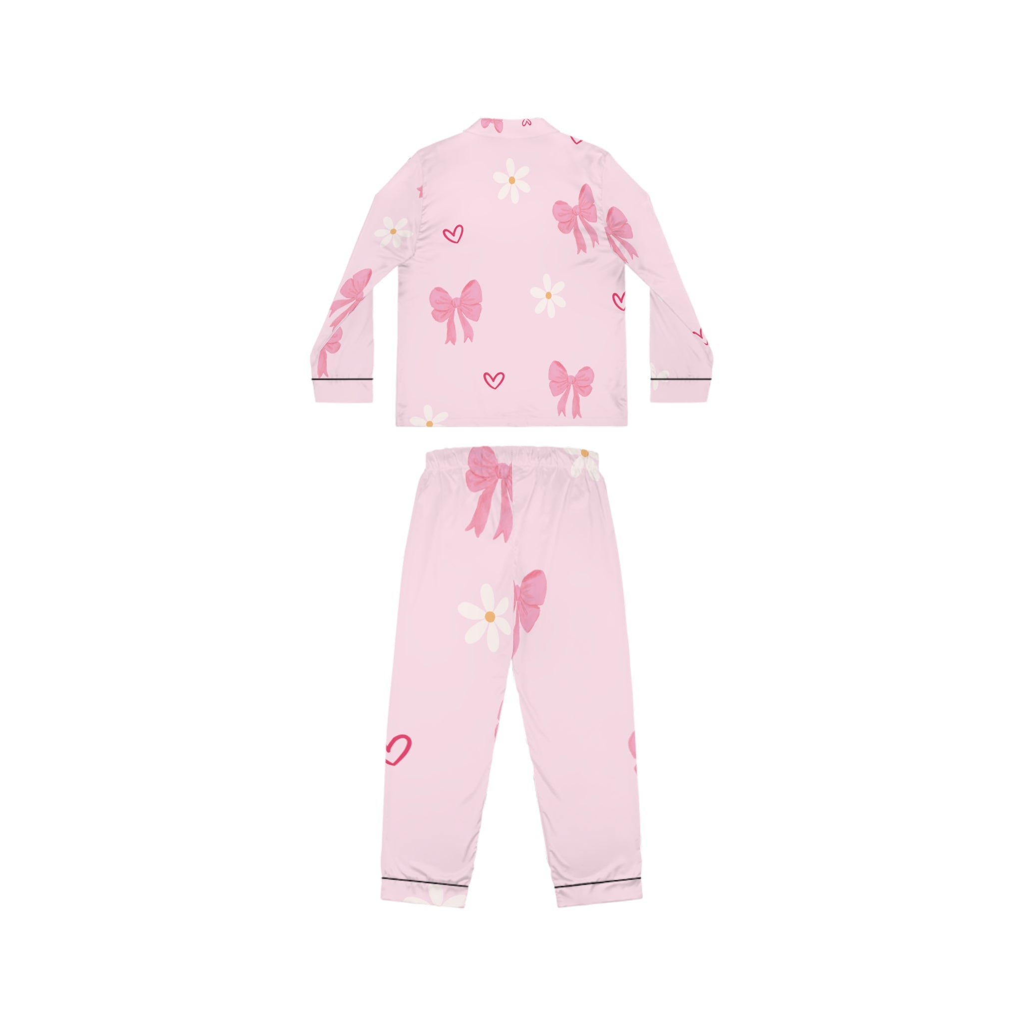 Charming Women's Satin Pajamas with Bows