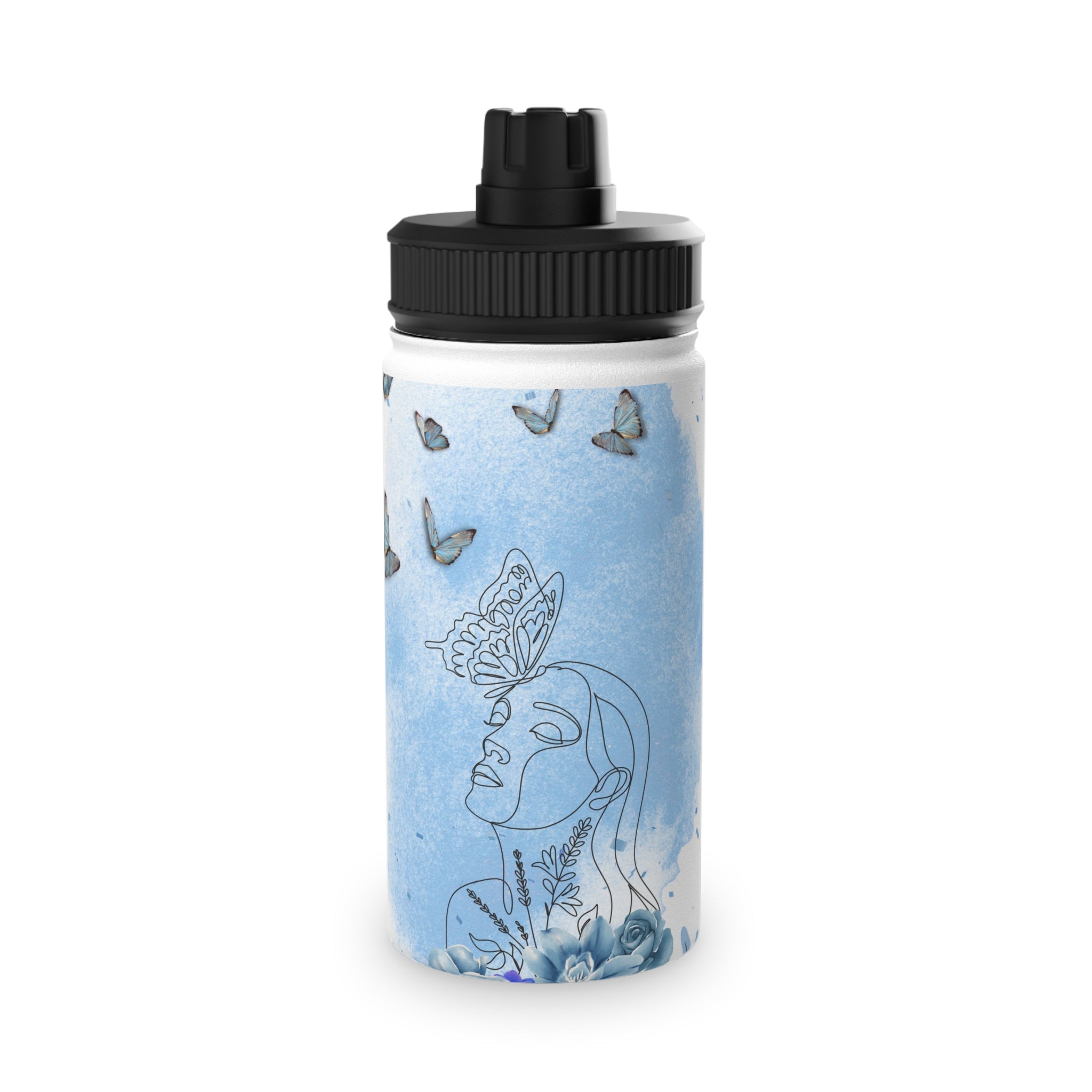Butterfly Floral Stainless Steel Water Bottle