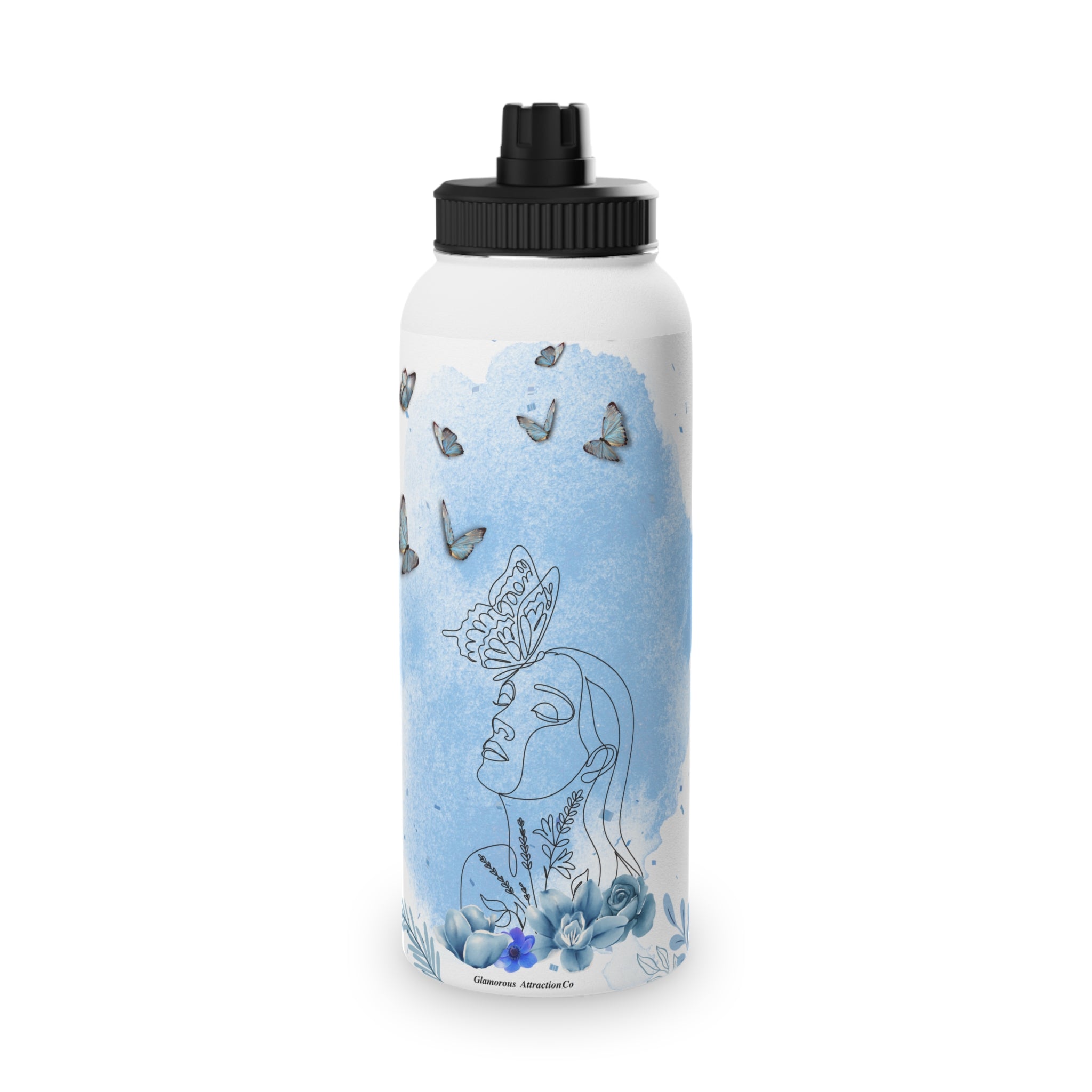 Butterfly Floral Stainless Steel Water Bottle
