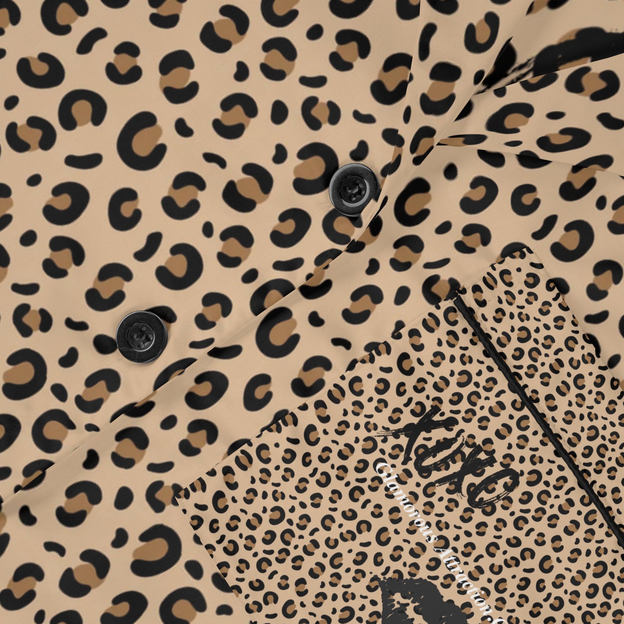 Chic Leopard Print Satin Pajamas Set