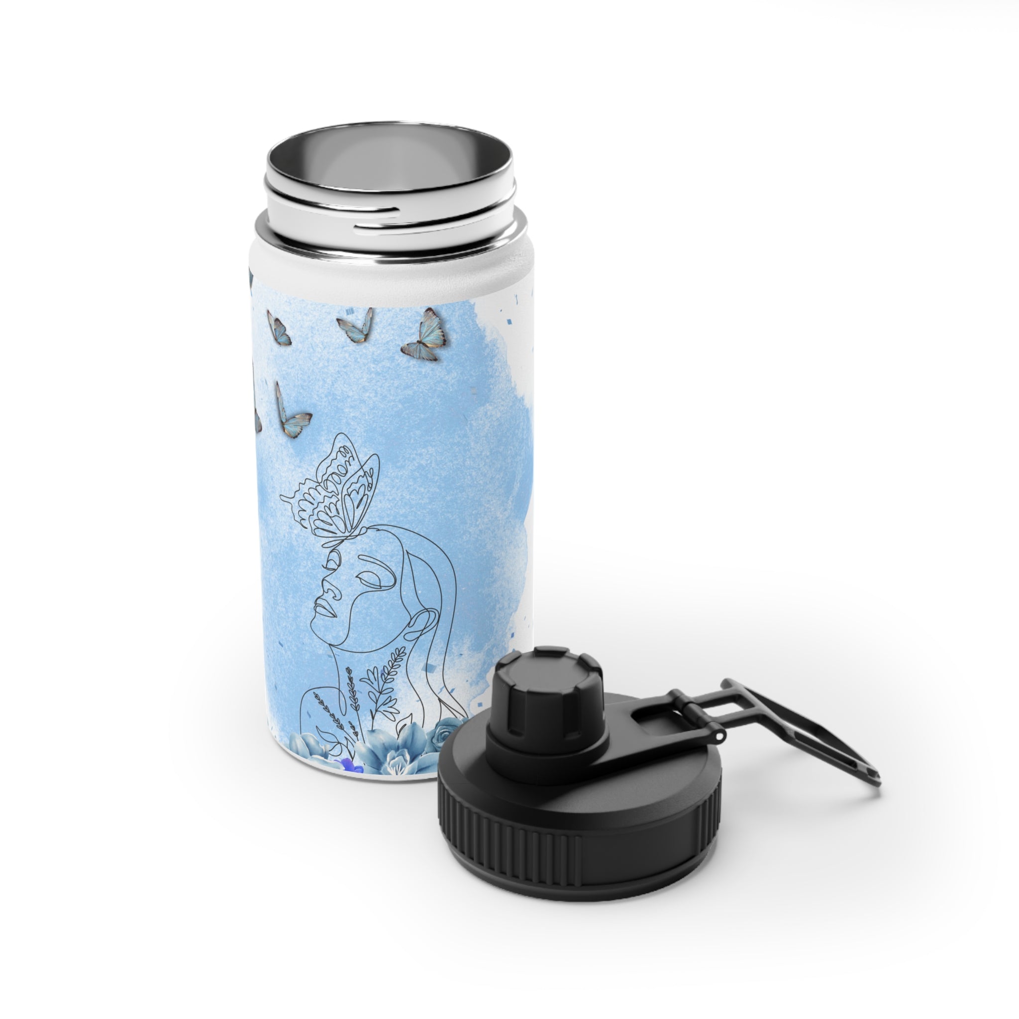 Butterfly Floral Stainless Steel Water Bottle